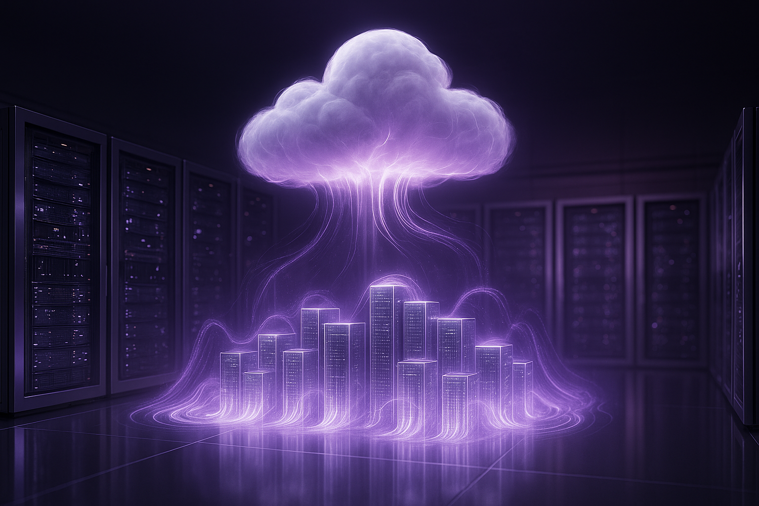Futuristic AI Processor on Neon Circuit Board