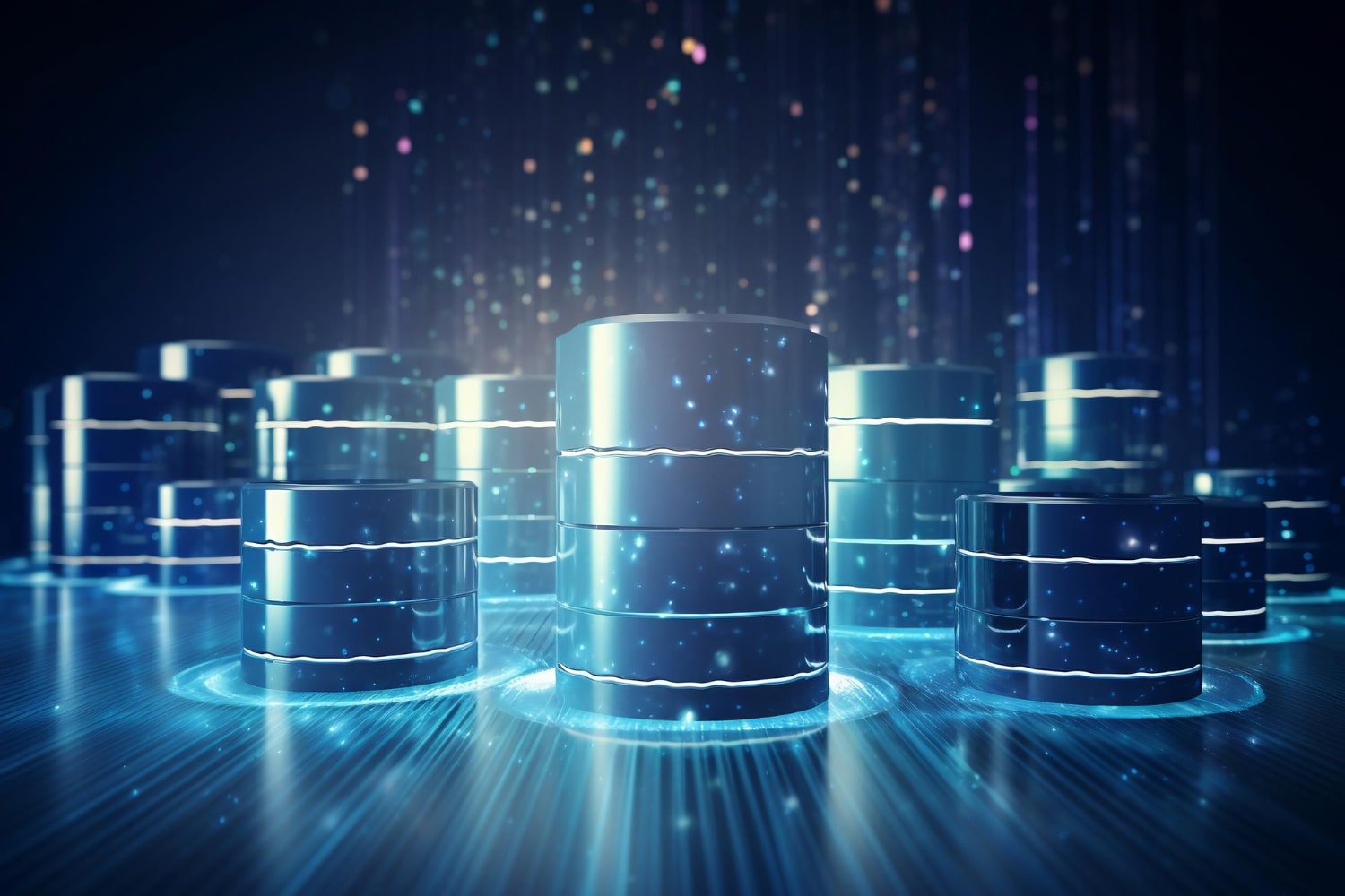 Futuristic AI Processor on Neon Circuit Board